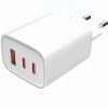 Cargador de Pared GaN Leotec LECSPH65W3W2/ 2xUSB Tipo-C/ 1xUSB/ 65W