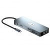Docking USB Tipo-C Leotec LEDS03/ 3xUSB/ 1xUSB Tipo-C PD/ 1xHDMI 4K/ 1xDisplayPort/ 1xVGA/ 1xAudio/ 1xRJ45/ 1xLector Tarjetas SD y MicroSD/ Gris