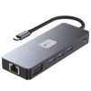 Docking USB Tipo-C Leotec LEDS03/ 3xUSB/ 1xUSB Tipo-C PD/ 1xHDMI 4K/ 1xDisplayPort/ 1xVGA/ 1xAudio/ 1xRJ45/ 1xLector Tarjetas SD y MicroSD/ Gris