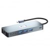 Docking USB Tipo-C Leotec LEDS03/ 3xUSB/ 1xUSB Tipo-C PD/ 1xHDMI 4K/ 1xDisplayPort/ 1xVGA/ 1xAudio/ 1xRJ45/ 1xLector Tarjetas SD y MicroSD/ Gris