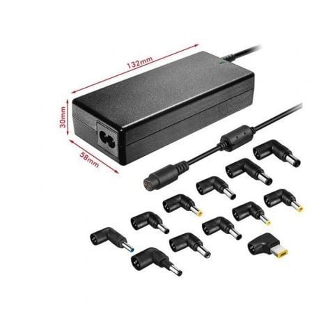 Cargador de portátil leotec home/ 90w/ automático/ 12 conectores/ voltaje 15-20v