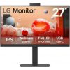 Monitor profesional lg 27ba850-b 27"/ full hd/ webcam/ multimedia/ regulable en altura/ negro