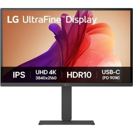 Monitor profesional lg ultrafine 27u730a-b 27"/ 4k/ multimedia/ regulable en altura/ negro