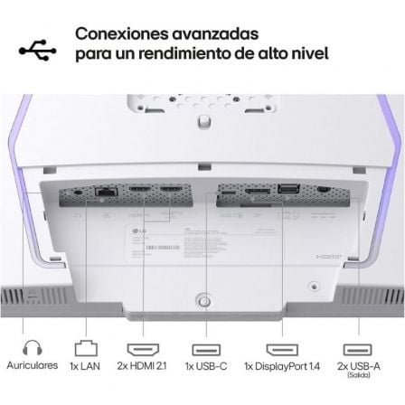 Smart monitor gaming lg ultragear 32g810sa-w 32"/ 4k/ multimedia/ 1ms/ 144hz/ ips/ regulable en altura/ smart tv/ blanco