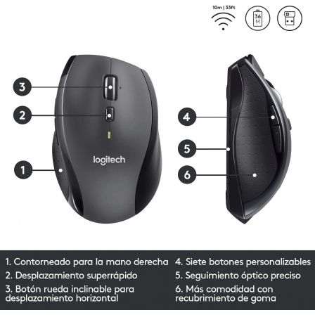Ratón inalámbrico logitech marathon m705/ hasta 1000 dpi