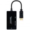 Cable displayport nanocable 10.16.3301-all/ hdmi hembra - dvi-d hembra - vga hembra/ 20cm/ negro