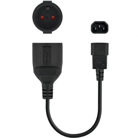 Adaptador alimentación nanocable 10.22.0902/ c14 macho - cee7 hembra/ 50cm/ negro