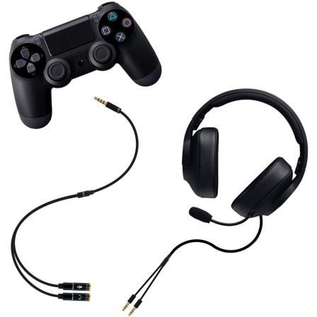 Cable estéreo nanocable 10.24.1202/ jack 3.5 macho - 2x jack 3.5 hembra/ 30cm/ negro