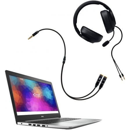 Cable estéreo nanocable 10.24.1202/ jack 3.5 macho - 2x jack 3.5 hembra/ 30cm/ negro