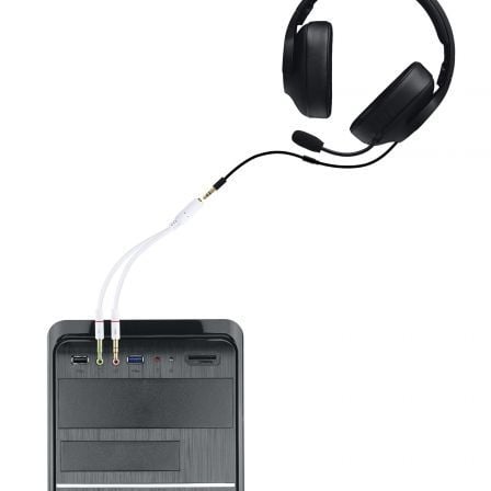 Cable estéreo nanocable 10.24.1203/ jack 3.5 hembra - 2x jack 3.5 macho/ 20cm/ blanco