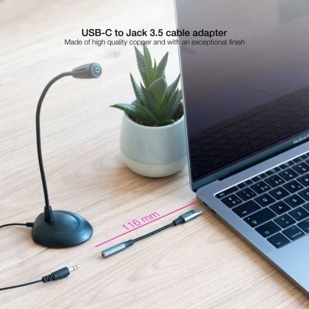 Conversor usb tipo-c nanocable 10.24.1204/ usb tipo-c macho - jack 3.5 hembra