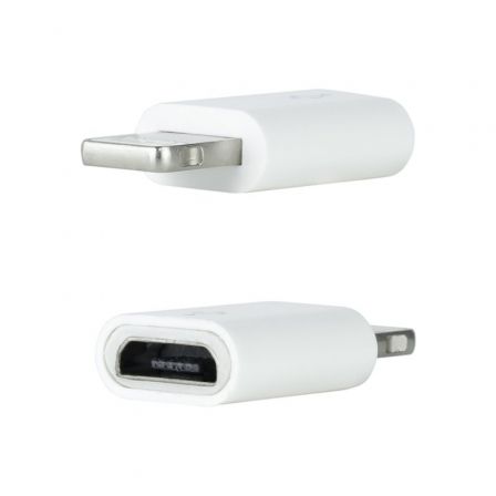 Adaptador micro usb 2.0 lightning nanocable 10.10.4100/ micro usb hembra - lightning macho/ blanco