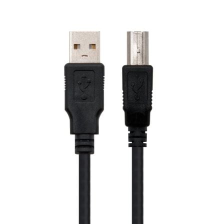 Cable usb 2.0 impresora nanocable 10.01.0102/ usb tipo-b macho - usb macho/ 1m/ negro