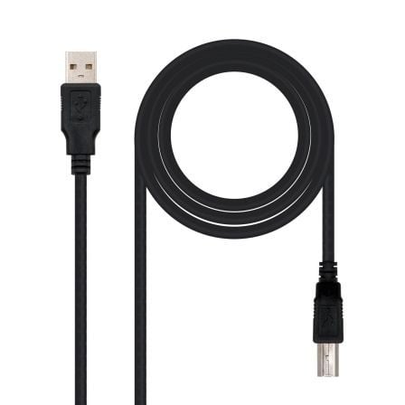 Cable usb 2.0 impresora nanocable 10.01.0102/ usb tipo-b macho - usb macho/ 1m/ negro
