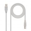 Cable usb 2.0 impresora nanocable 10.01.0102/ usb tipo-b macho - usb macho / 480mbps/ 1m/ beige