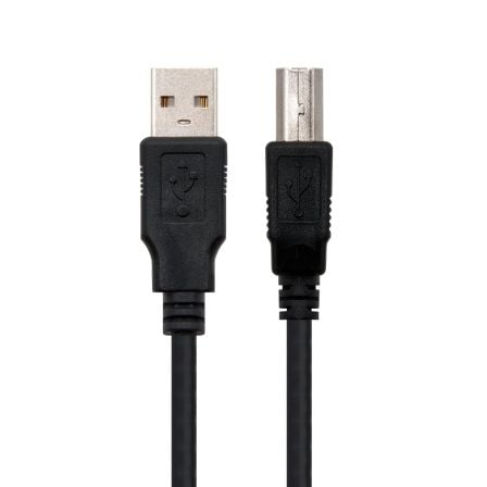 Cable USB 2.0 Impresora Nanocable 10.01.0104-BK/ USB Tipo-B Macho - USB Macho/ 3m/ Negro