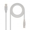 Cable usb 2.0 impresora nanocable 10.01.0104/ usb tipo-b macho - usb macho/ 3m/ beige