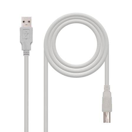 Cable usb 2.0 impresora nanocable 10.01.0104/ usb tipo-b macho - usb macho/ 3m/ beige