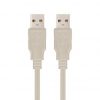 Cable USB 2.0 Nanocable 10.01.0302/ USB Macho - USB Macho/ 1m/ Beige
