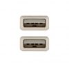 Cable USB 2.0 Nanocable 10.01.0302/ USB Macho - USB Macho/ 1m/ Beige