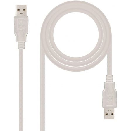Cable usb 2.0 nanocable 10.01.0303/ usb macho - usb macho/ 2m/ beige