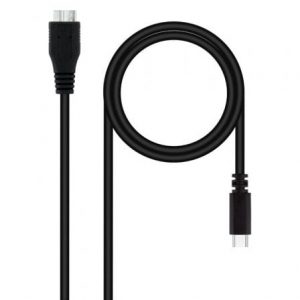 Cable usb 3.0 tipo-c nanocable 10.01.1201-bk/ usb tipo-c macho - microusb macho/ 5gbps/ 1m/ negro