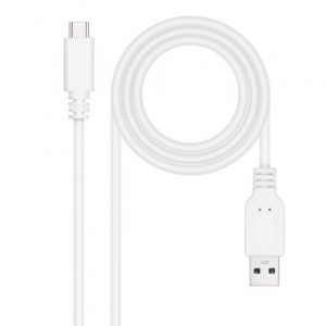 Cable usb 2.0 nanocable 10.01.2100-w/ usb tipo-c macho - usb macho/ 480mbps/ 50cm/ blanco