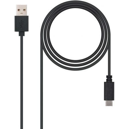 Cable usb 2.0 tipo-c nanocable 10.01.2100/ usb tipo-c macho - usb macho/ 480mbps/ 50cm/ negro