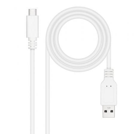 Cable USB 2.0 Nanocable 10.01.2101-L150-W/ USB Tipo-C Macho - USB Macho/ 480Mbps/ 1.5m/ Blanco