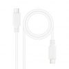 Cable USB 2.0 Tipo-C Nanocable 10.01.2301-L150-W/ USB Tipo-C Macho - USB Tipo-C Macho/ 480Mbps/ 1.5m/ Blanco