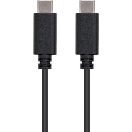Cable USB 2.0 Tipo-C Nanocable 10.01.2301/ USB Tipo-C Macho - USB Tipo-C Macho/ 480Mbps/ 1m/ Negro