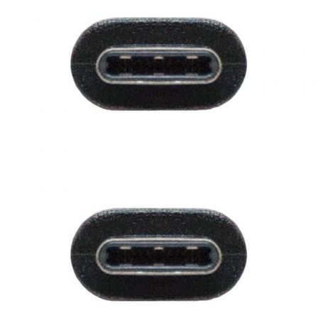 Cable USB 2.0 Tipo-C Nanocable 10.01.2301/ USB Tipo-C Macho - USB Tipo-C Macho/ 480Mbps/ 1m/ Negro