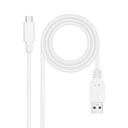 Cable usb 3.1 tipo-c nanocable 10.01.4000-w/ usb tipo-c macho - usb macho/ 50cm/ blanco