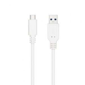Cable usb 3.1 tipo-c nanocable 10.01.4001-w/ usb tipo-c macho - usb macho/ 10gbps/ 1m/ blanco