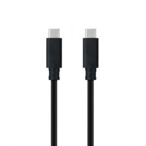 Cable usb 3.1 tipo-c nanocable 10.01.4100/ usb tipo-c macho - usb tipo-c macho/ hasta 100w/ 10gbps/ 50cm/ negro