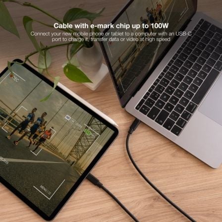 Cable usb 3.2 tipo-c nanocable 10.01.4103/ usb tipo-c macho - usb tipo-c macho/ hasta 100w/ 20gbps/ 3m/ negro