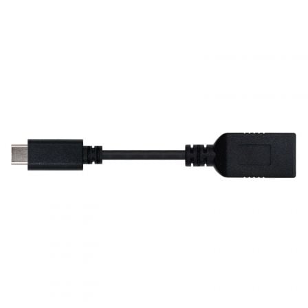 Cable usb 3.1 nanocable 10.01.4201/ usb tipo-c macho - usb hembra/ 15cm/ negro