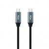 Cable usb 3.2 tipo-c nanocable 10.01.4301-l150/ usb tipo-c macho - usb tipo-c macho/ hasta 100w/ 20gbps/ 1.5m/ gris y negro