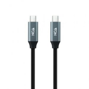 Cable usb 3.2 nanocable 10.01.4302/ usb tipo-c macho - usb tipo-c macho/ hasta 100w/ 20gbps/ 2m/ gris y negro