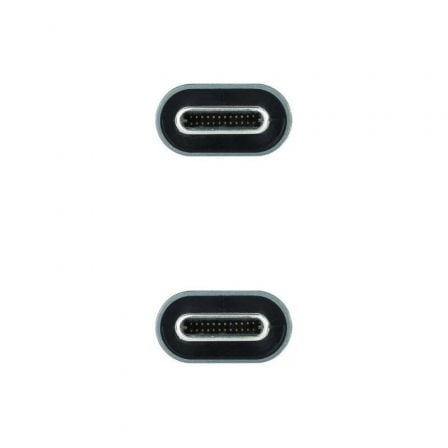 Cable usb 3.2 tipo-c nanocable 10.01.4303/ usb tipo-c macho - usb tipo-c macho/ 3m/ gris y negro