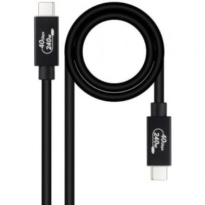 art_nan-cab-10-01-5001_1 Cable usb 4.0 nanocable 10.01.5001/ usb tipo-c macho - usb tipo-c macho/ hasta 240w/ 40gbps/ 1m/ negro
