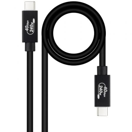 art_nan-cab-10-01-5002_1 Cable usb 4.0 nanocable 10.01.5002/ usb tipo-c macho - usb tipo-c macho/ hasta 240w/ 40gbps/ 1.8m/ negro