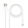 Cable usb 2.0 lightning nanocable 10.10.0402/ usb macho - lightning macho/ 2m/ blanco