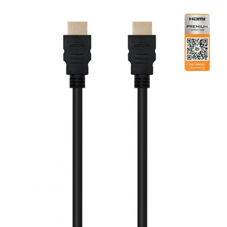 Cable hdmi 2.0 4k nanocable 10.15.3603/ hdmi macho - hdmi macho/ 3m/ certificado/ negro