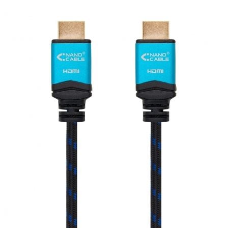 Cable hdmi 2.0 4k nanocable 10.15.3701/ hdmi macho - hdmi macho/ 1m/ negro/ azul