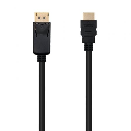 Cable conversor nanocable 10.15.4300/ displayport macho - hdmi macho/ 50cm/ negro