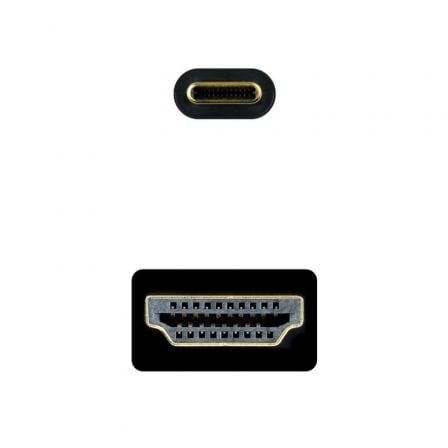 Cable conversor nanocable 10.15.5133/ usb tipo-c macho - hdmi macho/ 3m/ negro
