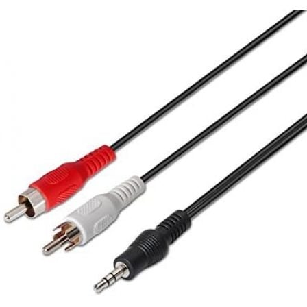 Cable estéreo nanocable 10.24.0310/ jack 3.5 macho - 2x rca macho/ 10m/ negro
