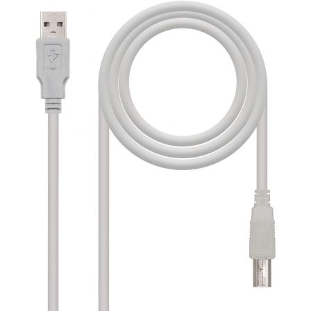Cable usb 2.0 impresora nanocable 10.01.0103/ usb tipo-b macho - usb macho/ 1.8m/ beige