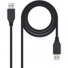 Cable USB 3.0 Nanocable 10.01.1002-BK/ USB Macho - USB Macho/ 5Gbps/ 2m/ Negro